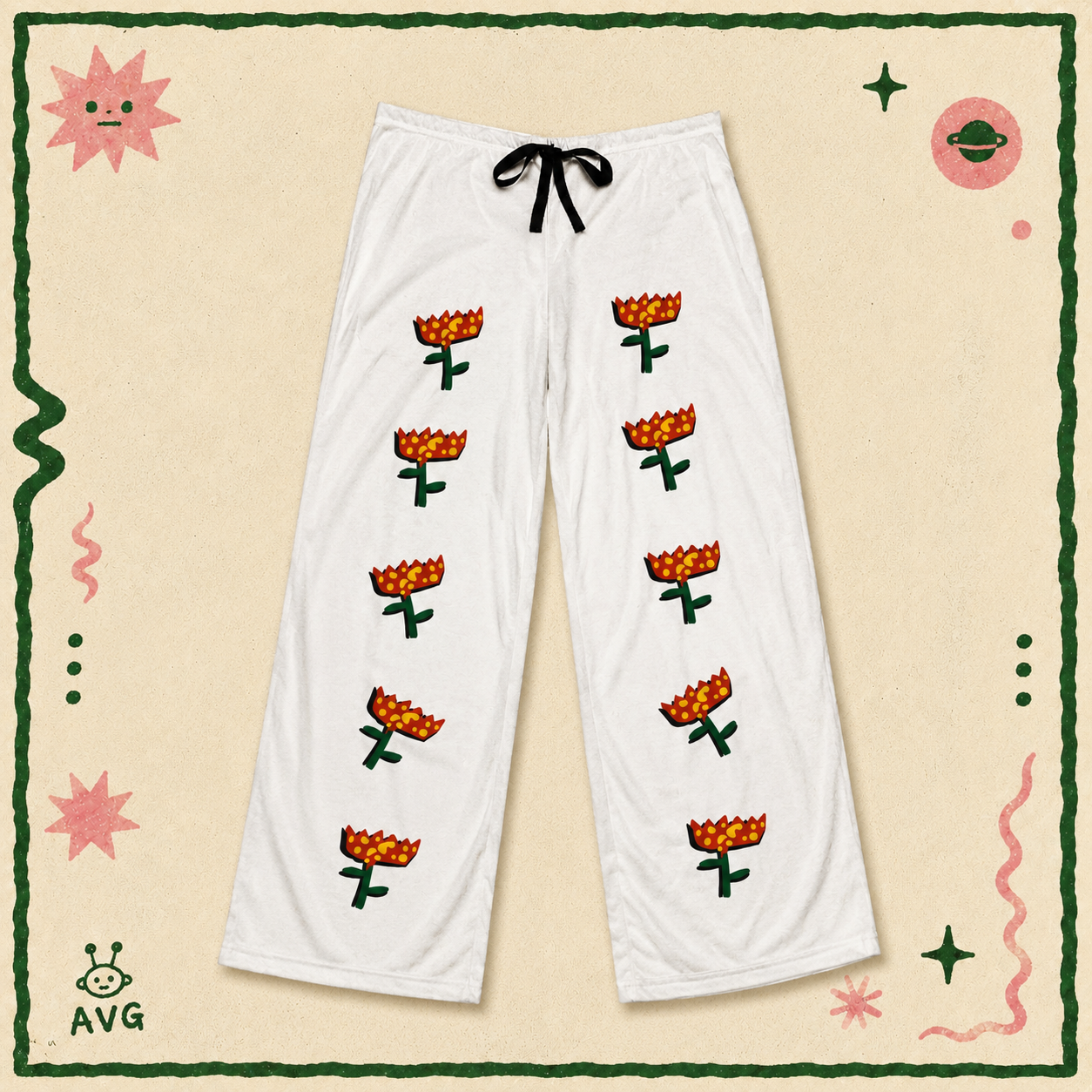 Men's Pajama Pants (AOP) - Flower print